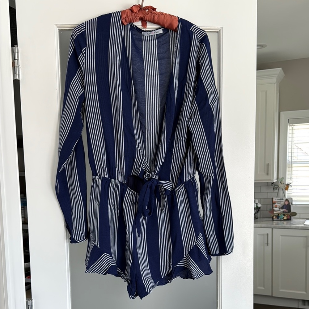 Navy Striped Jumpsuit